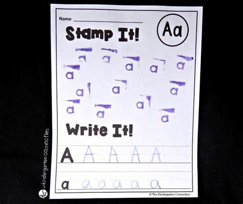 Alphabet Stamp Handwriting Pages Letter Recognition Preschool Letter