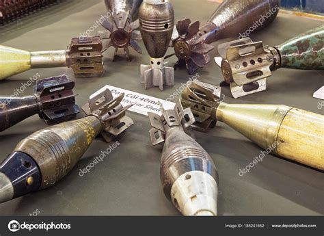 American 40mm Mortar Shells On Display In The War Remnants Museu Stock