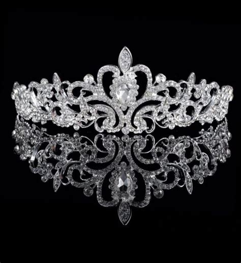 New 18 K White Gold Tiara Wedding Tiara Crown Crystal Crown Tiaras