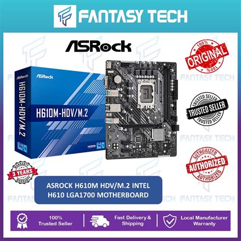 Asrock H610m Hdvm2 Intel H610 Lga1700 Motherboard Intel 12th Gen