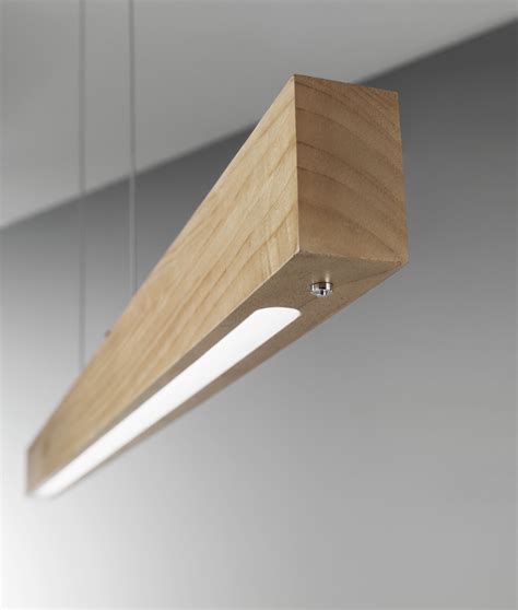 Long Linear Suspended Oak Pendant Built In Led Dimming Wooden Lamps Design Wooden Light