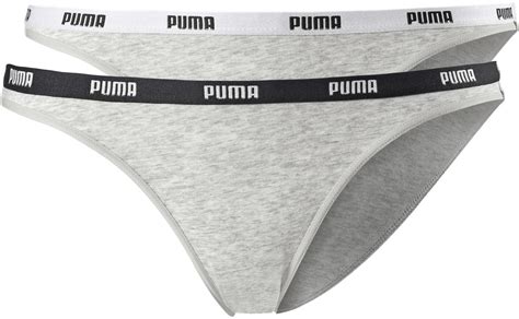 Puma Iconic Bikini Slip 2 Pack 573008 Grey Ab 1754