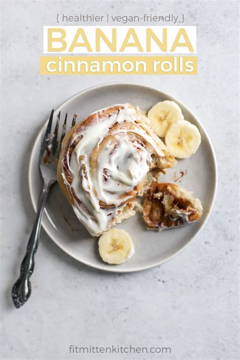 Fluffy Banana Cinnamon Rolls Topped With Cream Cheese Frosting Can