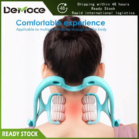 Democe Swan Shape Six Wheel Neck Massager Cervical Spine Massager Roller Pressing Manual Massage