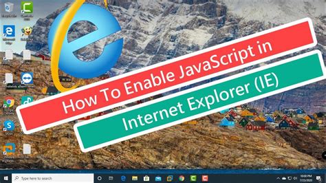 How To Enable Javascript In Internet Explorer Tutorial Youtube