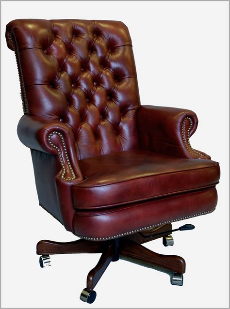 Real Leather Executive Office Chair Occ Traditional High Back Pillow