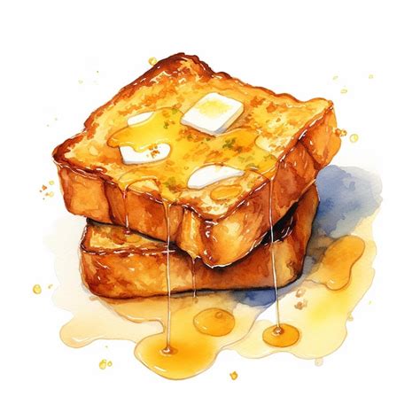 Premium Vector Watercolor Art Style French Toast Drawing
