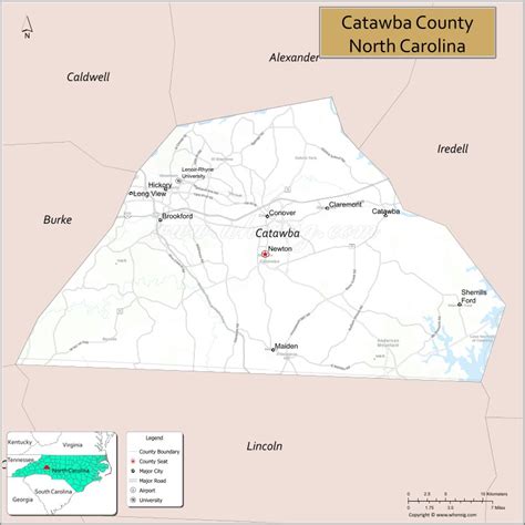 Map Of Catawba County North Carolina Where Is Located Cities