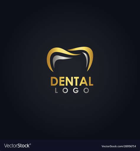 Gold Dental Logo Royalty Free Vector Image Vectorstock