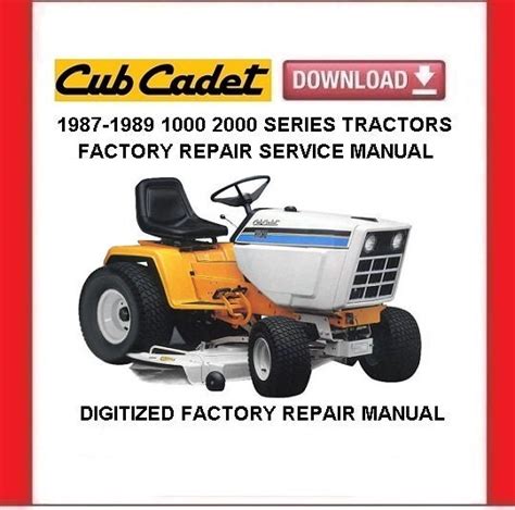 Cub Cadet 1000 Series Lawn Tractors Service Repair Manual Pdf Etsy