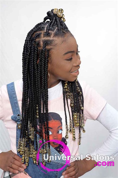 Kids Knotless Box Braids With Beads Hairstyle Your Child Will Love