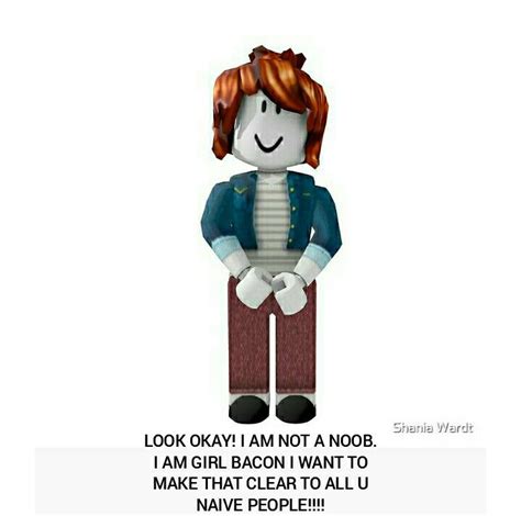 This Is A Bacon Girl Not Noob Girl Btw Ilustrasi