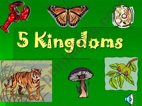 Esl English Powerpoints Five Kingdoms Of Living Things