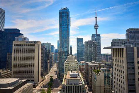 Beautiful Sunny Day Over The Downtown Urban Center Of Toronto Ontario