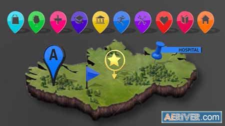 Videohive 3D Map Markers 21594069 Free