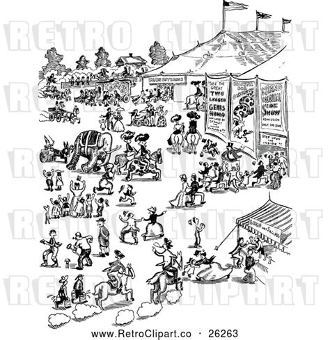 Vector Clip Art Of Retro Busy Scene By Prawny Vintage 26263