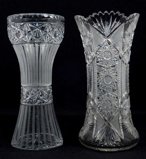 Two American Brilliant Cut Glass Vases By Clark
