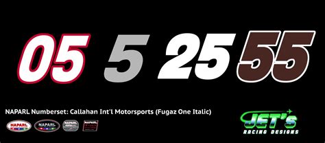Callahan Intl Motorsports Naparl Numberset Fugaz One Italic Stunod
