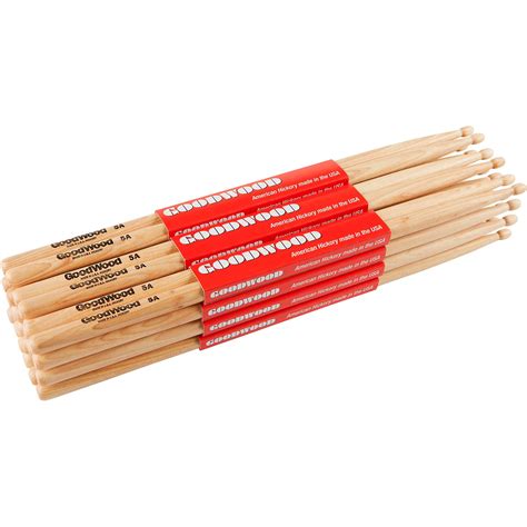 Goodwood 12-Pack Drum Sticks 5A Wood | Musician's Friend