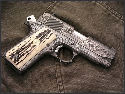 Hand Engraved Colt 1911 Officers Model