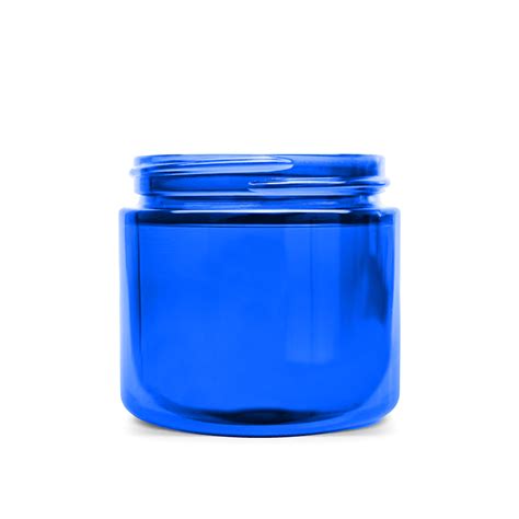 60g Cobalt Blue Straight Sided Glass Jar With 53 400 Neck Finish Fh Packaging