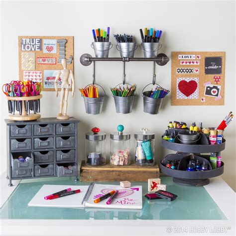 If Art Supplies Have Taken Over Your Desk Clean It Up With Buckets