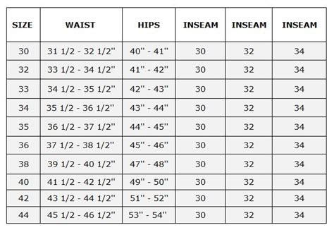 Size Chart Greg Norman Collection Canada