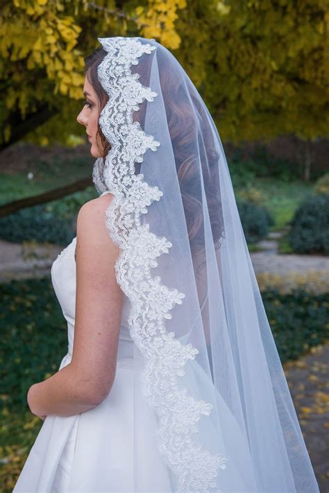 Cathedral Length Lace Mantilla Wedding Veil Vg1001 Wedding Veils Lace Wedding Dress With Veil