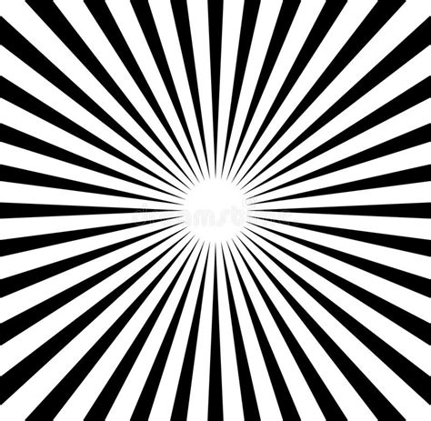 Radial Lines Starburst Sunburst Pattern Black And White Circular