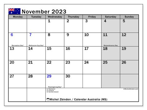 November 2023 Calendar Australia Get Latest Map Update