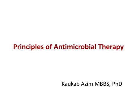 Ppt Principles Of Antimicrobial Therapy Powerpoint