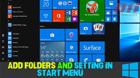 How To Add Folders And Setting In Windows 10 Start Menu