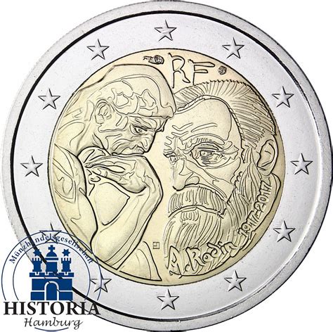 Francia 2 Euro Moneda Auguste Rodin 2017 Sello Brillo Conmemorativa Ebay