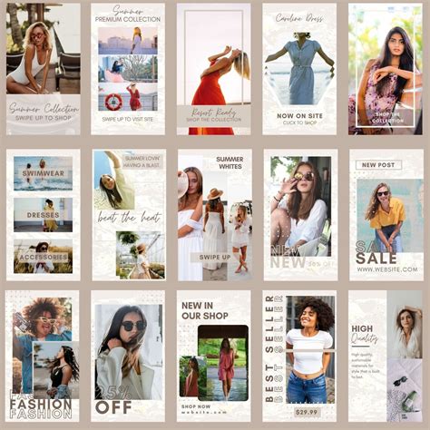 Nude Instagram Story Posts For Ecommerce Store Fashion Etsy