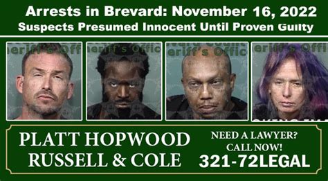 Arrests In Brevard County November 16 2022 Suspects Presumed Innocent Until Proven Guilty