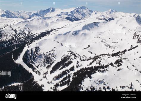 Aerial Of Whistler Mountain Alpine And Sub Alpine British Columbia