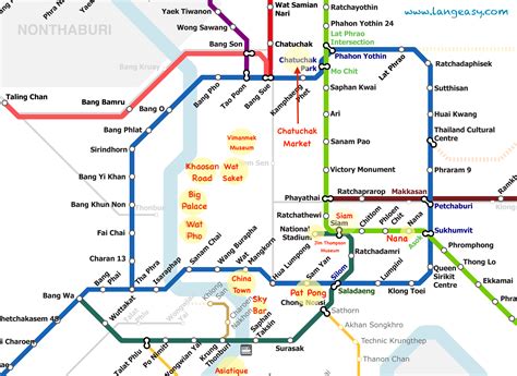 Map Bangkok Mrt Metro And Bts Skytrain Thailand Maps And Directions