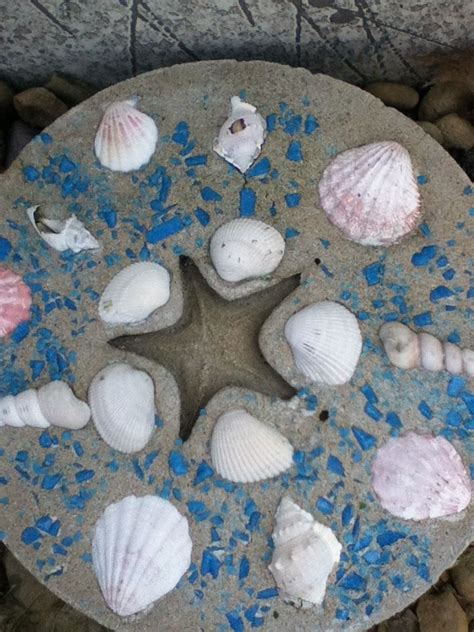 Sea Shell Stepping Stone Seashell Art Crafts Mosaic Stepping Stones