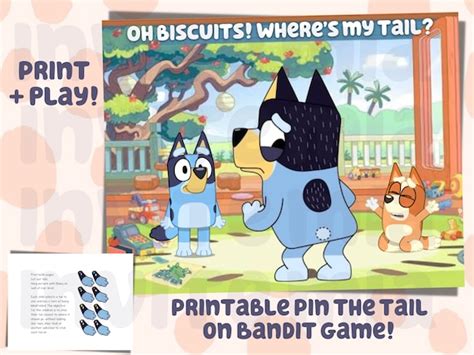 Bluey Pin The Tail On Bandit Party Game Kids Party Decor Etsy Nederland