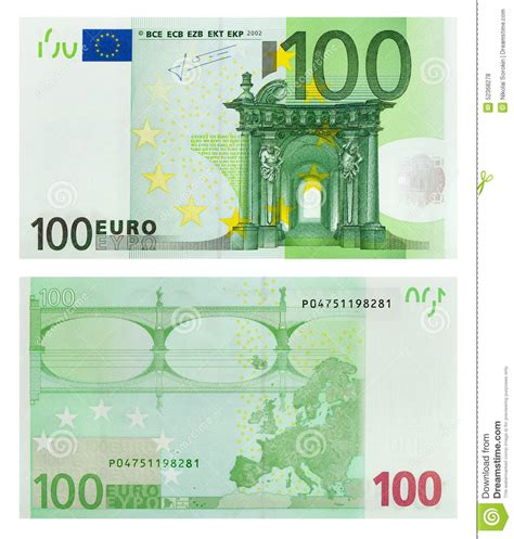 Aber wie erkennt man, woher die scheine kommen? Two Sides Of 100 Euro Banknote Stock Photo - Image of ...