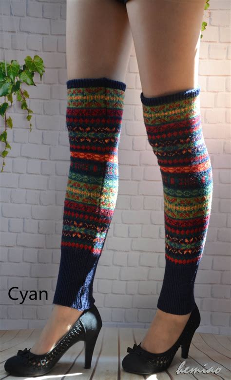Knit Womens Leg Warmers Thigh High Socksover Knee Etsy