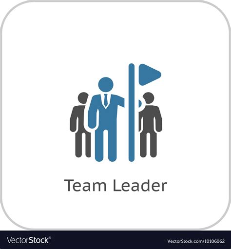 Team Leader Icon Flat Design Royalty Free Vector Image