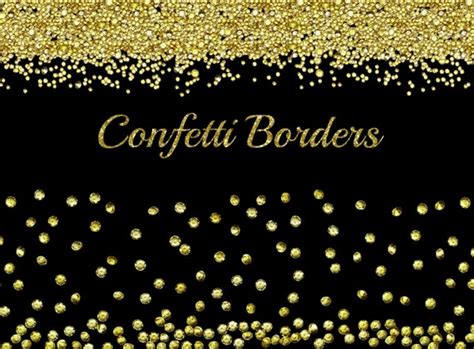 Gold Confetti Borders Clipart Glitter Confetti
