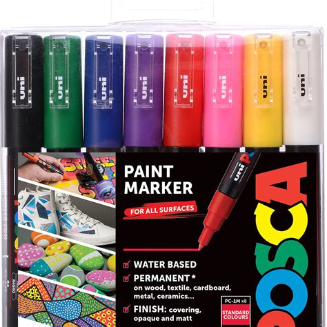 Posca Pc 1m Extra Fine Bullet Tip Marker Pens Starter Colours Pack