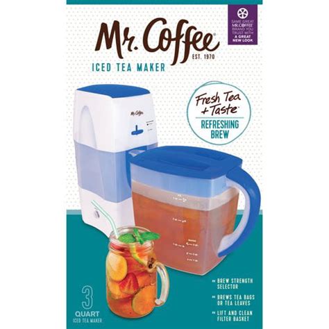 Mr Coffee 3 Quart Blue Iced Tea Maker With Brew Strength Selector
