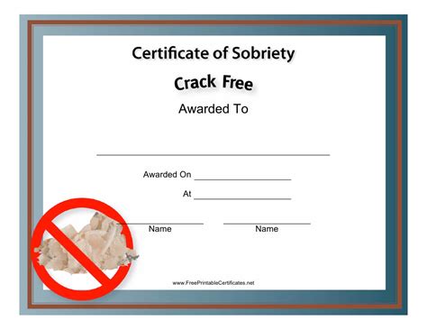Simple Certificate Of Sobriety Template Free Certificate Of