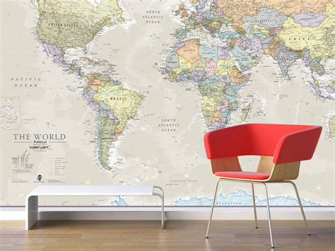 Giant Classic World Map Mural By Maps International