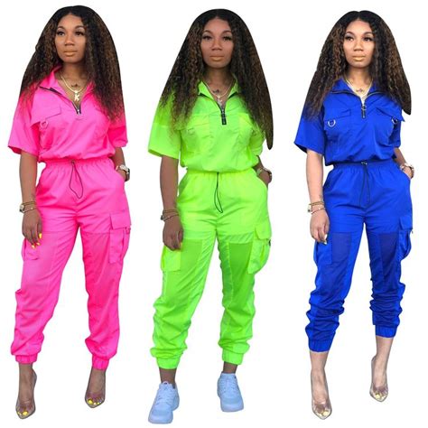 2019 Neon Green Two Piece Set Women Tracksuit Festival Clothes Summer