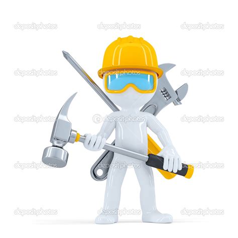 Construction Worker Builder With Hammer Stock Photo By ©kirillm 32798797