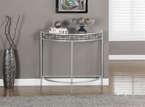 Monarch Specialties Accent Table 36 L Silver Metal Hall Console Home Furniture